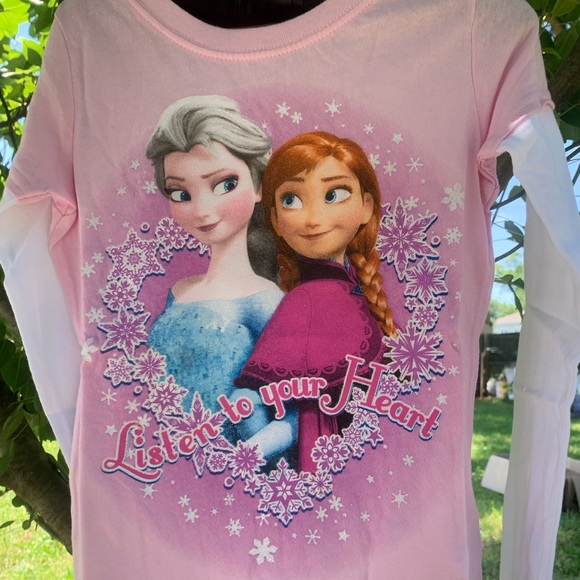 Disney Frozen Long Sleeve Printed Doubler T-Shirt - Picture 2 of 9